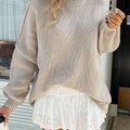 Mock Neck Drop Shoulder Sweater