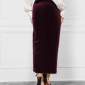 Side Tied Velvet Skirt