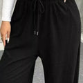 Full Size Drawstring Wide Leg Pants Plus Size