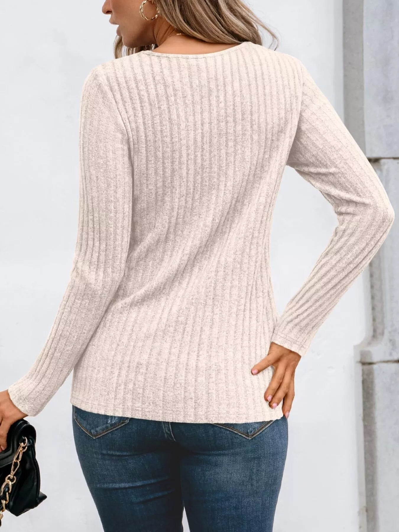 Ribbed Long Sleeve T-Shirt