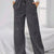 Relaxed Fit Drawstring Waist Solid Pants Dark Gray