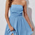Ruched Tube Mini Dress Light Blue