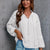 Crochet Tassel Tie Neck Long Sleeve Blouse White