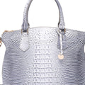 PU Leather Handbag Light Gray One Size