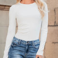 Ribbed Long Sleeve Fitted Bodysuit