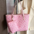 Printed Tote Shoulder Bag with Pouch