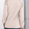 Ribbed Knit T-Shirt with Lace Shoulder Detail