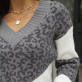 Leopard V-Neck Long Sleeve Sweater