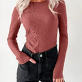 Ribbed Long Sleeve Fitted Bodysuit