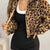 Leopard Print Fuzzy Cropped Jacket Leopard