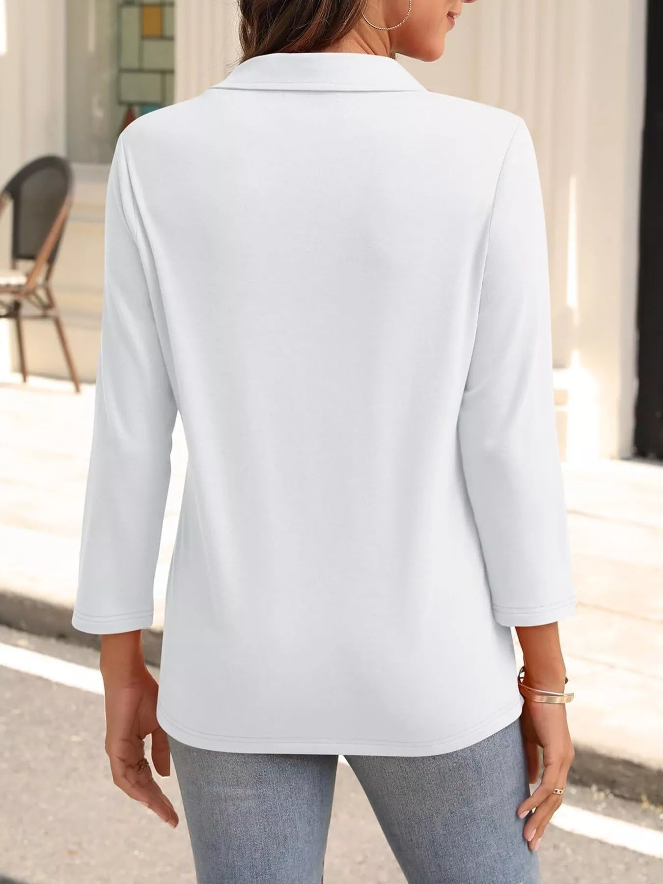 Johnny Collar Solid Color Top