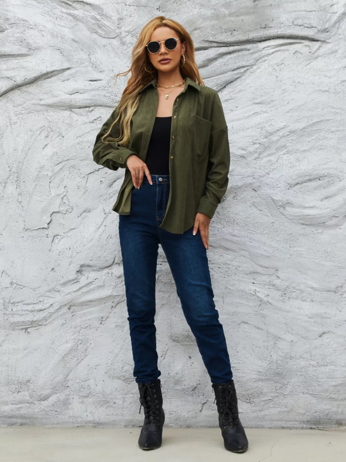 Corduroy Button-Up Shirt