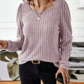 Ribbed Knit Long Sleeve T-Shirt