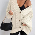 Chunky Knit Cable Knit Button-Up Cardigan