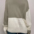 Color Block Ribbed Knit Sweater