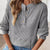 Ribbed Button Detail Long Sleeve T-Shirt Gray