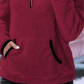 Full Size Cozy Fleece Quarter Zip Long Sleeve Sweatshirt Plus Size
