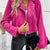 Zip Up Cropped Jacket Fuchsia Pink