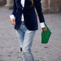 One Button Lapel Collar Long Sleeve Blazer
