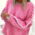 Contrast Stitching Dropped Shoulder Sweater Pink