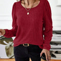 Ribbed Knit Long Sleeve T-Shirt