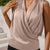 Ruched Surplice Sleeveless Top Apricot