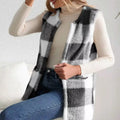 Cozy Plaid Sherpa Vest Coat